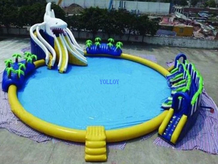 Inflatable Water Park Toys Amusement Park With Swimming Pool